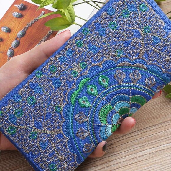 2/$21 Ladies Blue Long Wallet - Picture 2 of 4